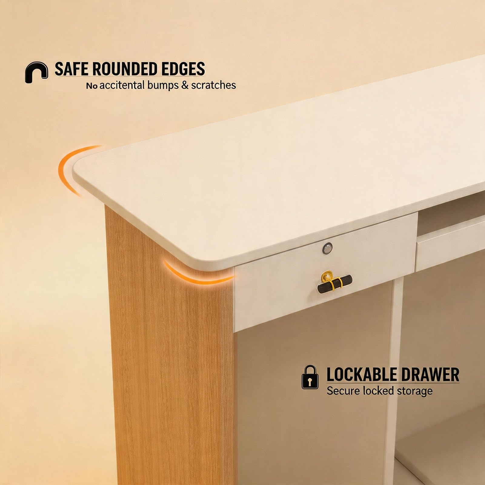 Mostrador de Recepción con iluminación LED,Mostrador Tienda Caja Mesa, Recepción Estética, con Cajón con Cerradura Mostradors de Venta Pequeño Mostradors de Tienda