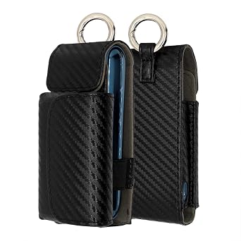 Ilma Case Carbon Ilma Case with Carabiner Carabiner Carabiner Portable Carbon Pattern Simple Protective Cover Hit Stick Storage Black