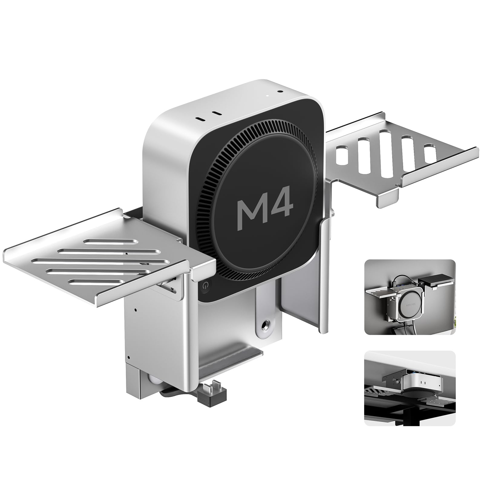 Minisopuru All Aluminum Mac mini M4 Dock Under Desk and Wall Mount Mac mini M4 Vesa Mount with