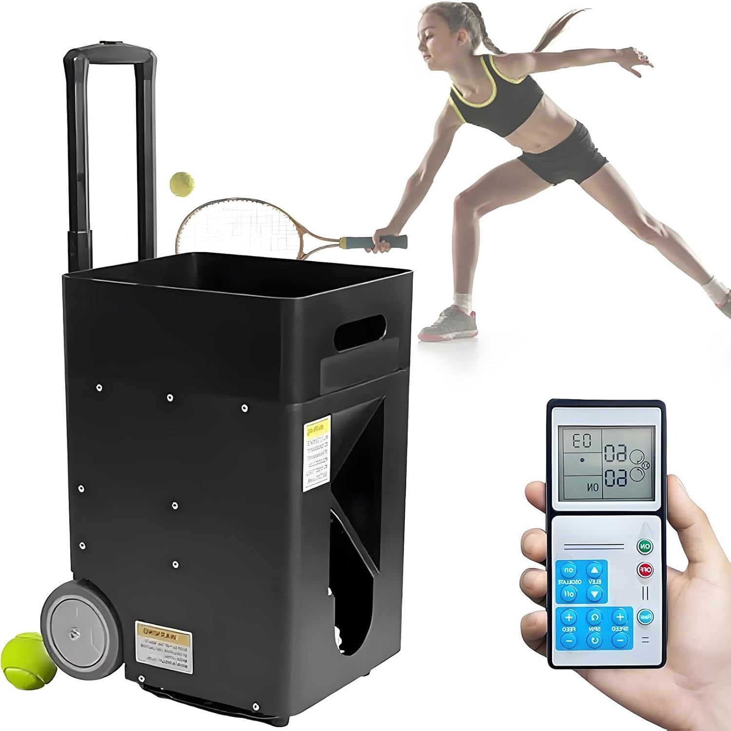 Portable Tennis Ball Launcher - Automatic Serving Machine for Practice - Ideal Training Equipment for Players - Enhance Skills with Easy Use