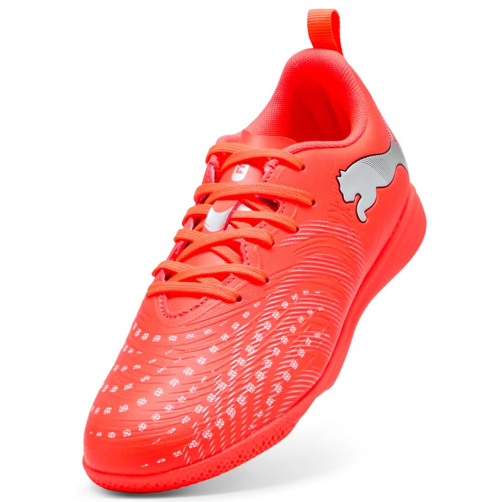 PUMA Future 9 Play IT JR - Tenis de fútbol, Color Rojo, Blanco, Negro y Plateado, Talla 12 de Reino Unido, Rojo Brillante Puma Blanco Puma Negro Puma Plata, 31 EU