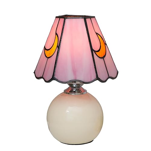 Tiffany Style Stained Glass Mushroom Table Lamp, Cute Small Bedside
