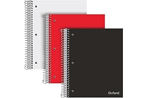 Oxford College Ruled 5-Subject Spiral Notebooks (3-Pack)