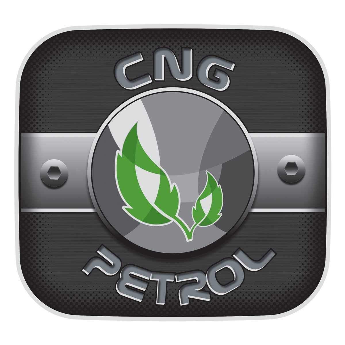 ISM366 CNG & Petrol Fuel LID Sticker for All Cars/Black, Pack of 1