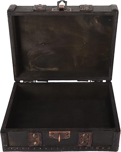 Miniatura 2 de Cofre de madera con cerradura Pequeña caja de almacenamiento decorativa de la vendimia