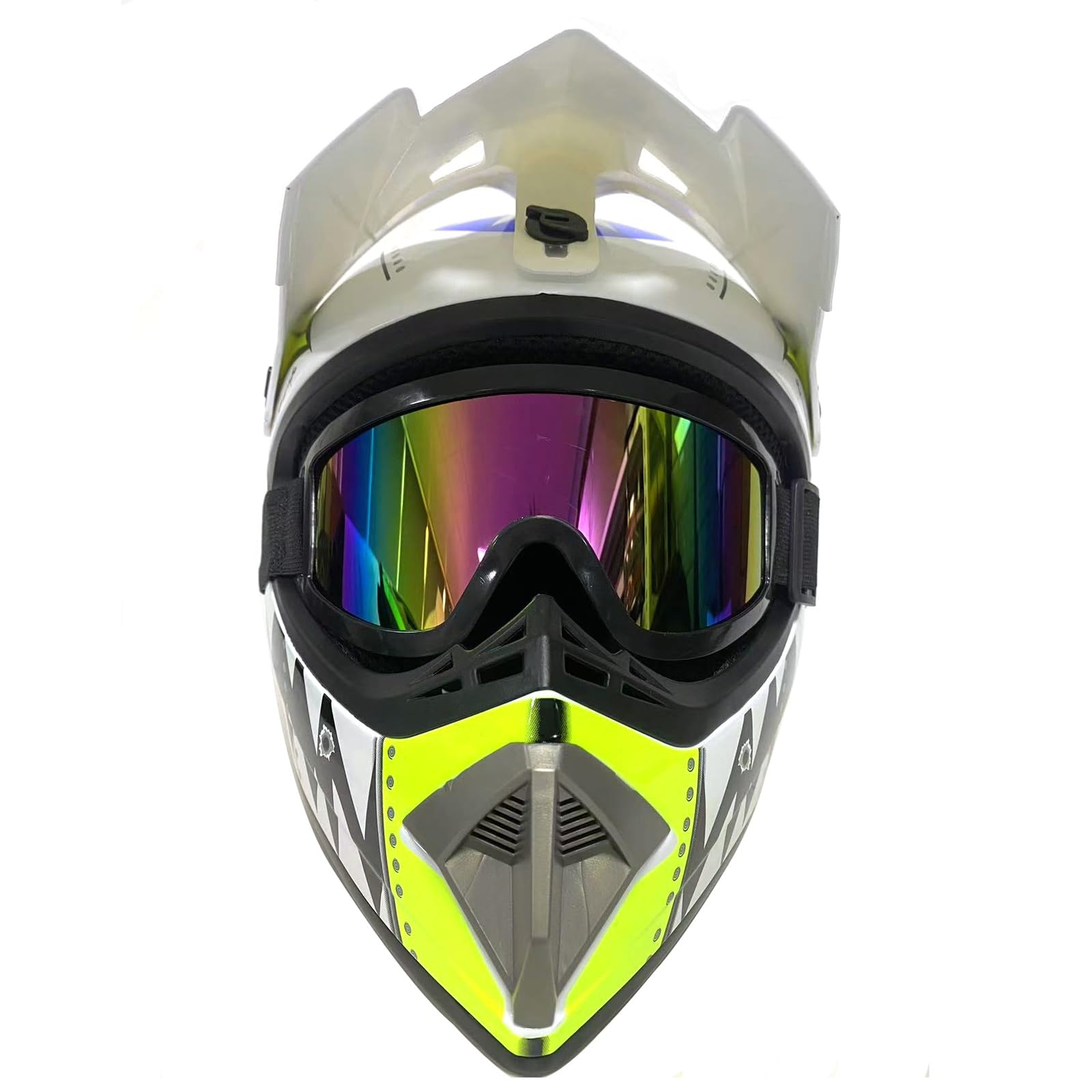 Casco de moto infantil, cruz para niño, con guantes, máscaras, gafas, para BMX MTB Quad Enduro ATV Scooter, ECE Standard(M(54 ~ 55 cm))