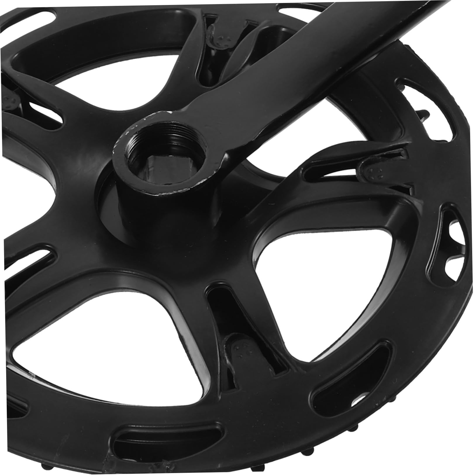 Zerodeko Set di Guarnitura Bici Nero in Acciaio Pedivella e Corona Sostituibile, Resistente per Riparazione Bici
