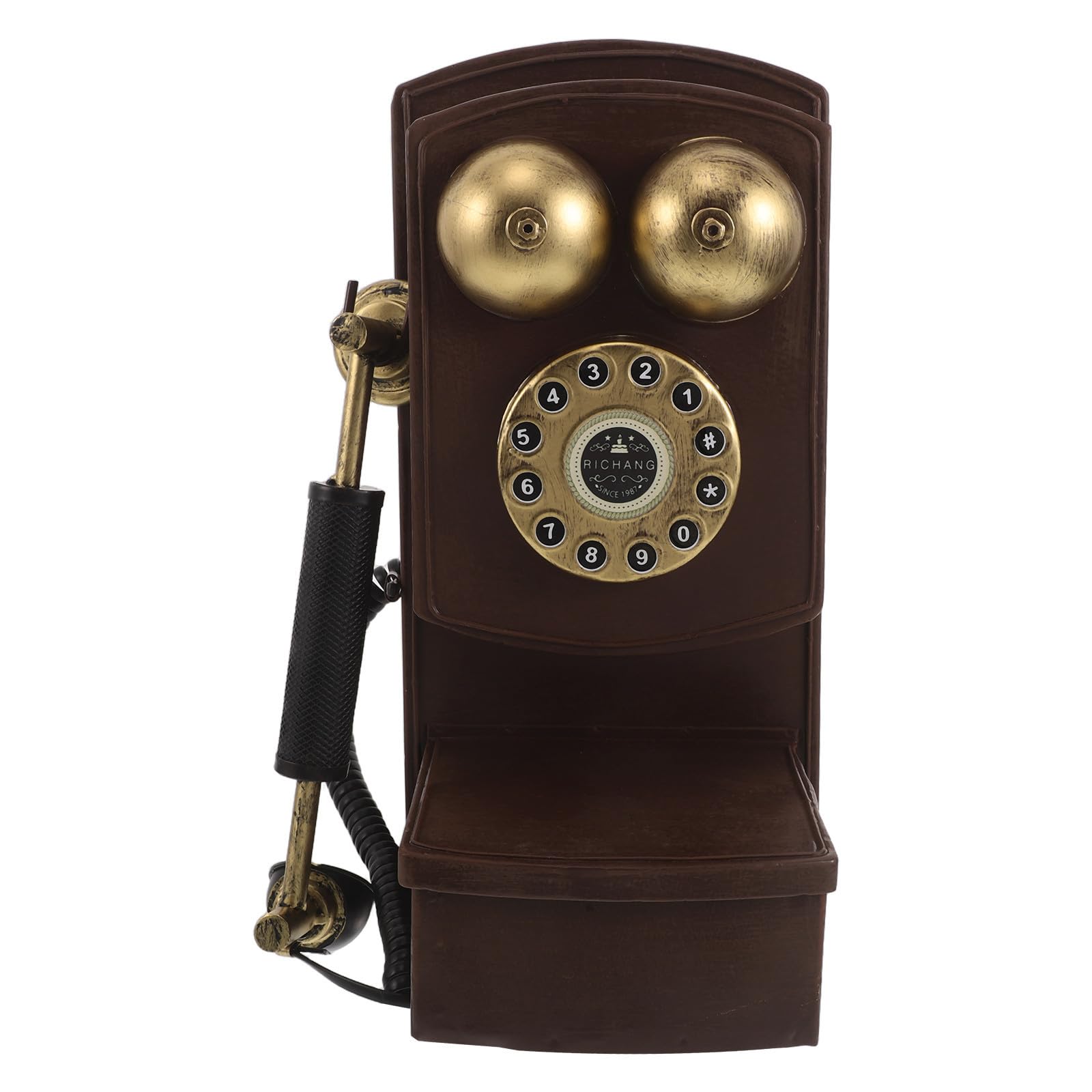 Telefono da Parete retrò in Ferro Design Vintage e Installazione Semplice, Oggetto Decorativo per Ufficio e Casa Stile Classico