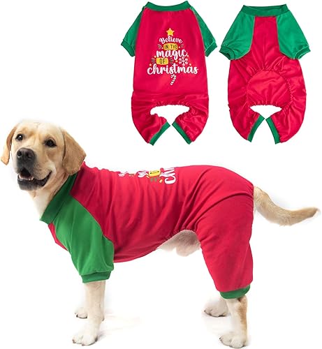 Miniatura 1 de EXPAWLORER Pijama de Navidad para perros grandes, ropa de Navidad para perro, suave y elástico y cálido para mascotas, para invierno, otoño y otoño,