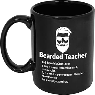 Bearded Teacher Like Normal But Cooler Appreciation Teachers Day Beard Lover From Student Novelty Ceramic Drinkware Coffee Mug Black 11oz Or 15oz Ceramic Mug