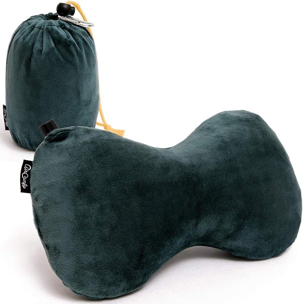 Lumbar Support Pillow, Back Pillow for Lower Back Pain Relief | Inflatable Travel Neck Pillow, Adjustable Lower Back Cushion with Washable Cover, Ergonomic Head Support for Car Seat