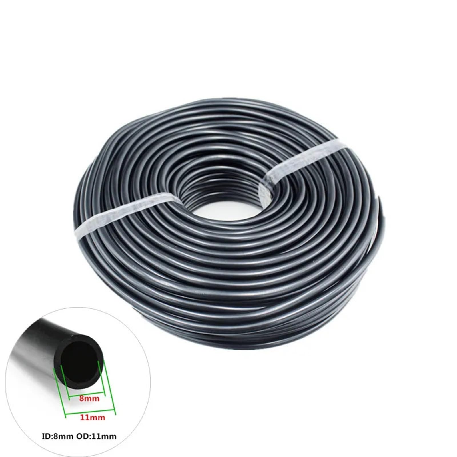 Wąż ogrodowy PVC 8/11mm, 3/8'', wąż do podlewania, wąż do nawadniania ogrodu z czarnym szybkozłączem(20m Tubing)