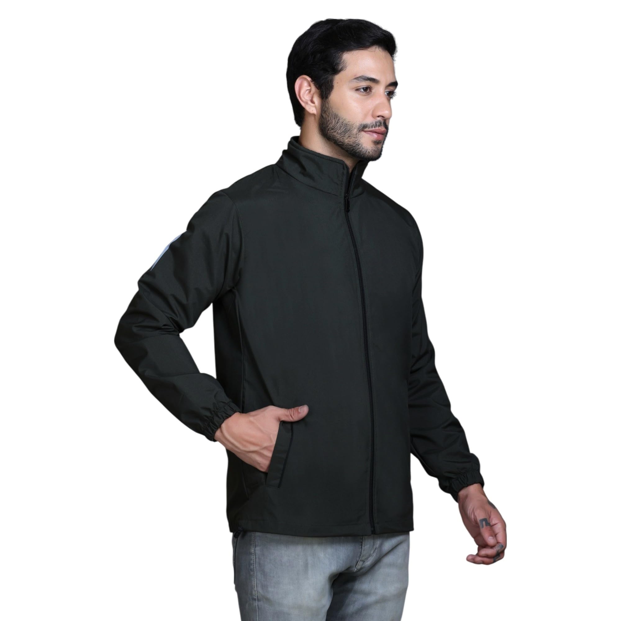 TFA Mens Windcheater Jacket |Zip Closure| Sports Wear| Water Resistant |Rainy Season | Reflector-picture-14