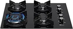 FISCHER COOKTOP À GÁS 4 BOCAS TRIPLA CHAMA INFINITY MESA VIDRO PRETO BIVOLT - 26297-57076