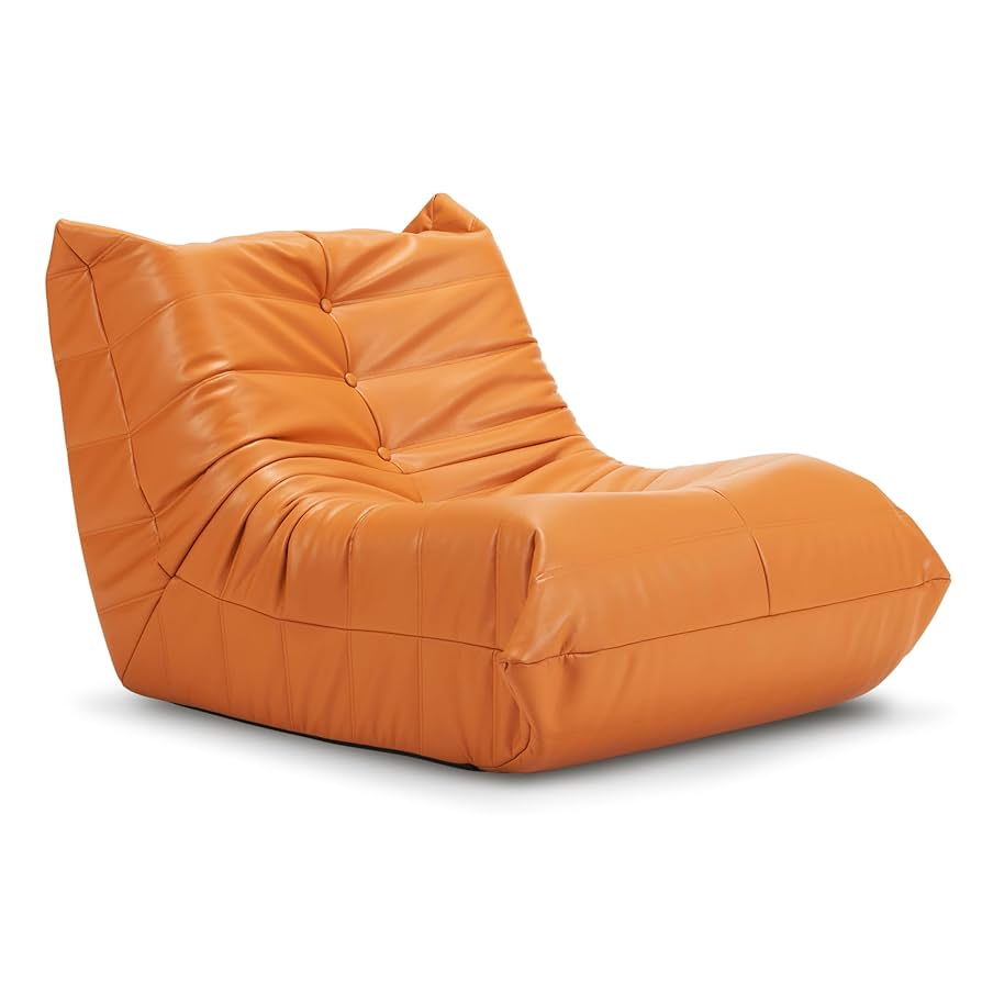 N&V Bean Bag Chair Giant High-Density Foam Filling Sofa With Foot Stool Includes