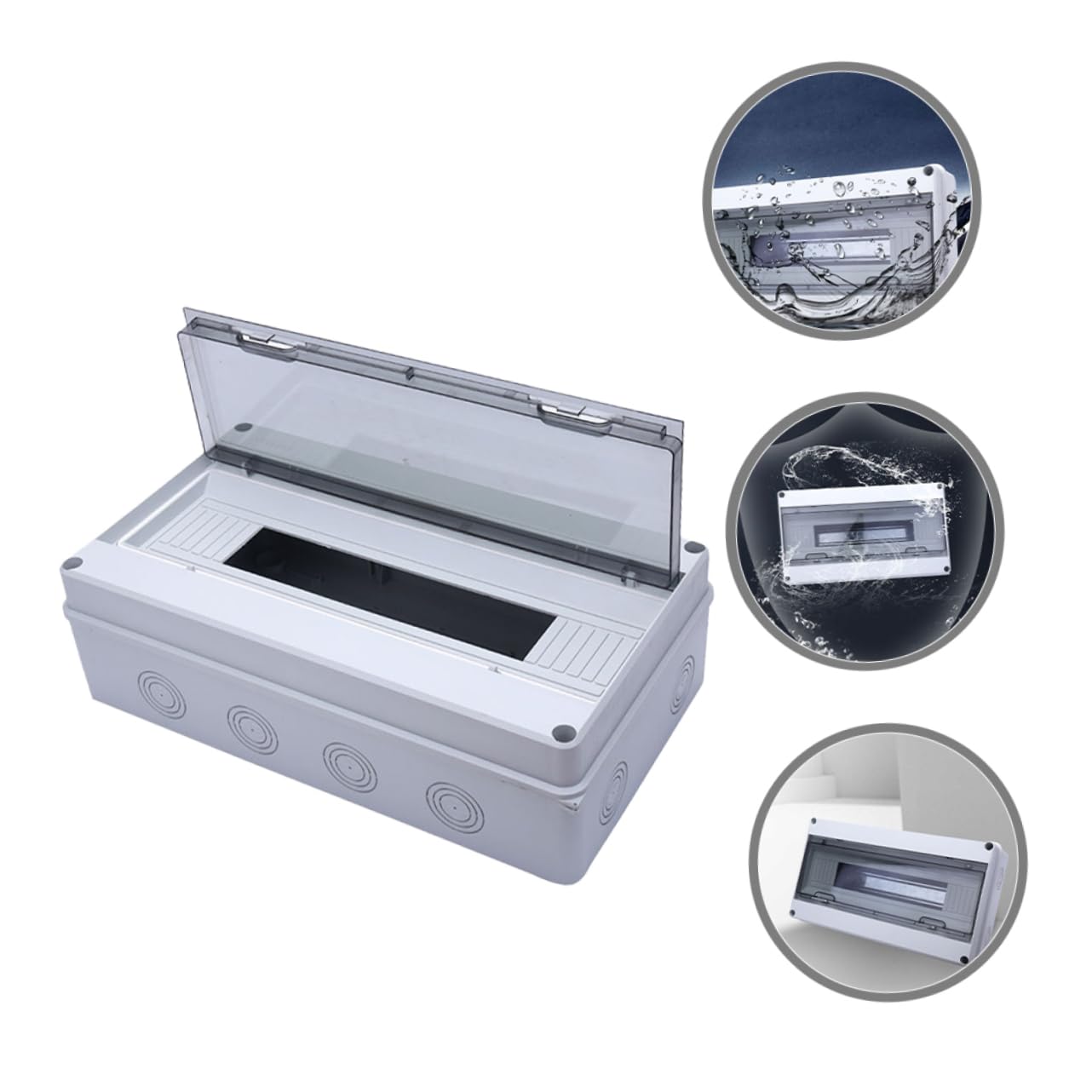 Caja de Distribución Estanca Ip65 de Plástico Abs 18 Circuitos | Montaje en Superficie, Protección contra Polvo y Agua, Uso Interior o Exterior