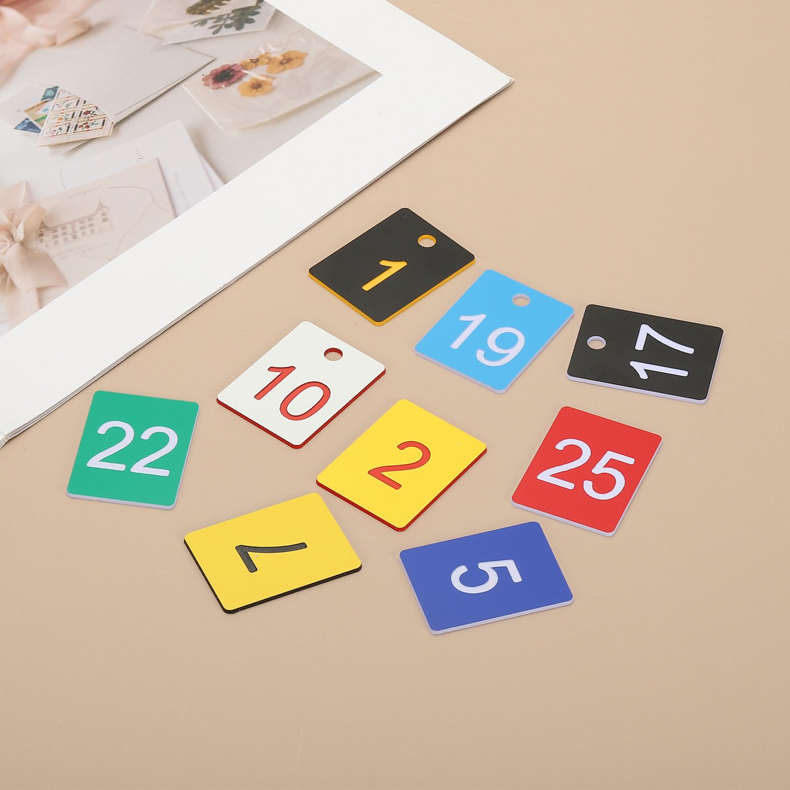 PATIKIL 25PCS Rectangle Number Tags 1-25 - Image 4