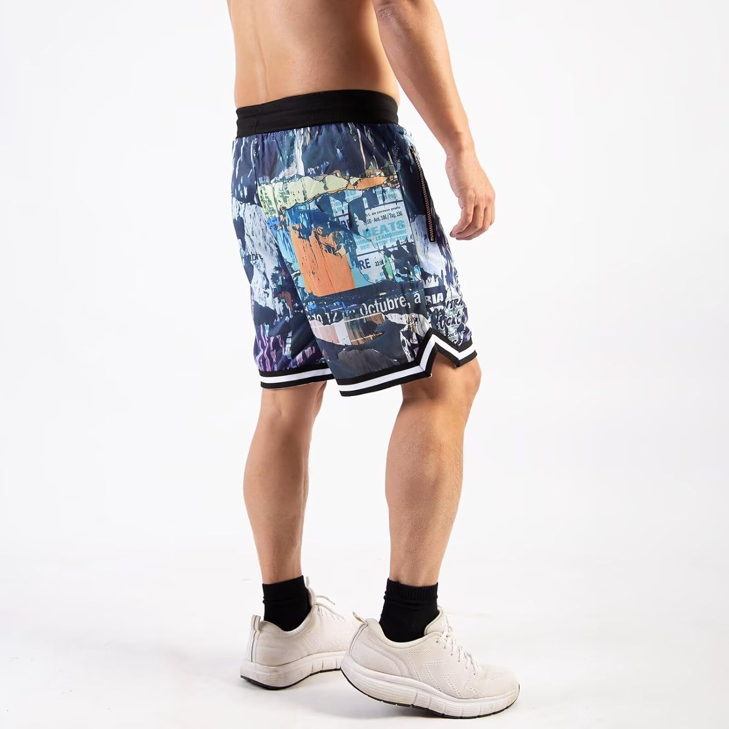 Mens Floral Print Basketball Shorts Lightweight Mesh Gym Shorts Graphic Sports Athletic Drawstring Short