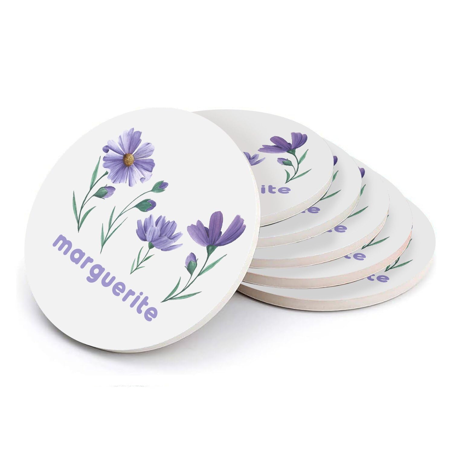 Sous-verre céramique Marguerite Violette : finissez-en avec les taches de verre