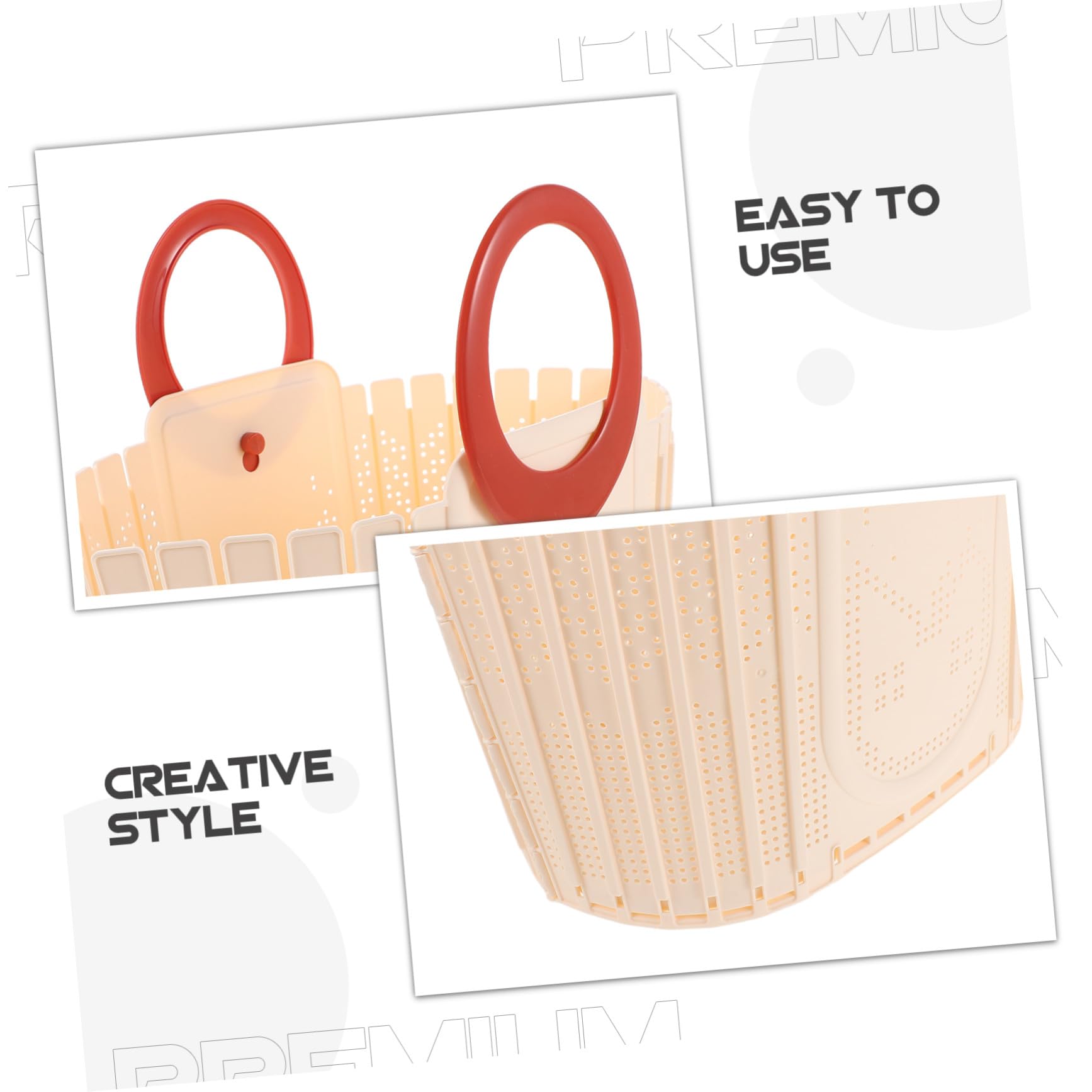 Cesta de Ducha Portátil Plegable con Asa Cesta de Plástico Ventilada para Colgar Pared Organizador Compacto para Baño Camping y Dormitorio