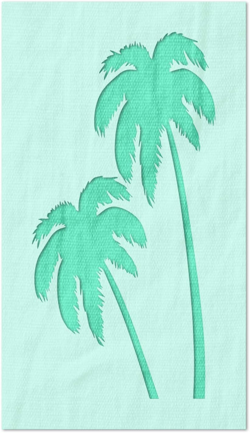 Stencil Stop Leaning Palm Trees Stencil - Reusable for DIY Projects, Painting, Drawing, Crafts - 14 Mil Mylar Plastic (9 x 18 inches)