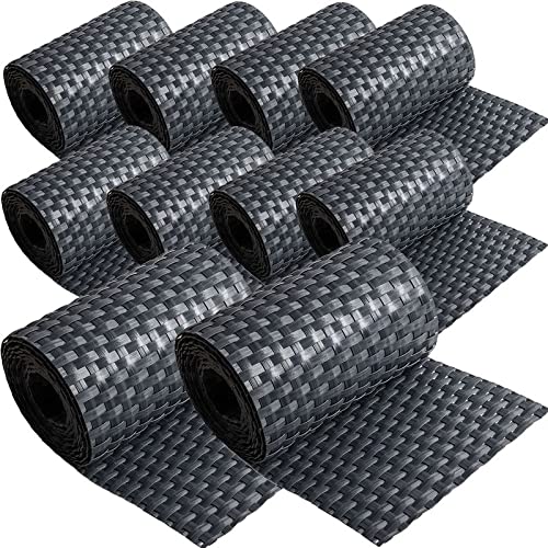 Lot de 10 bandes brise-vue en polyrotin pour clôture double barre - 19 à 255 cm - Anthracite