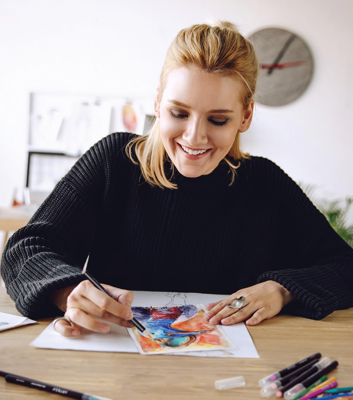 ARTEZA Watercolor Paint Pens, 24 Watercolor Brush Pens with Flexible Nylon Brush Tips, Paint Markers for Artists, and Beginners - Image 6