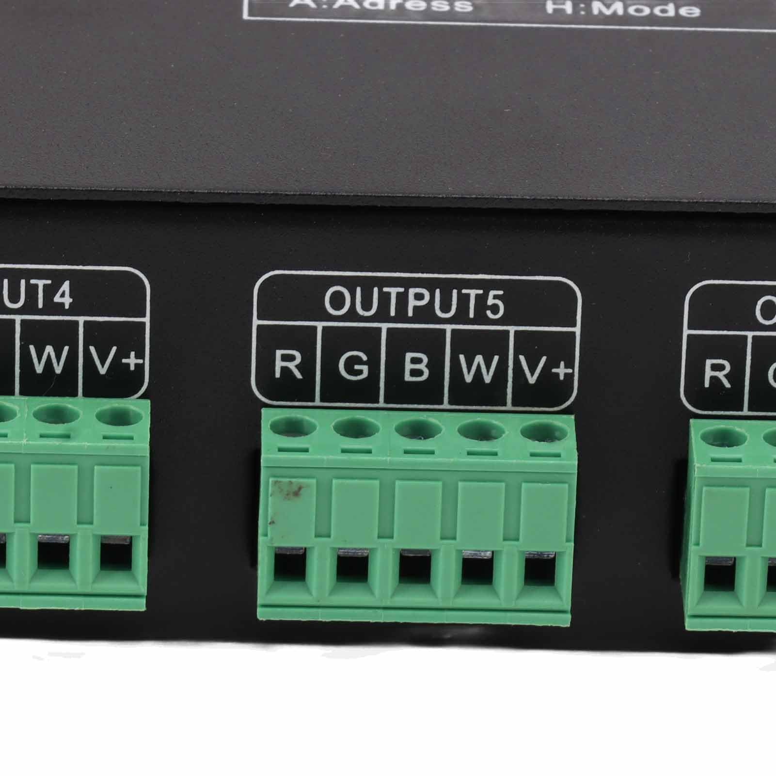 Decodificador DMX de 24 Canales Controlador de Atenuación RGBW DMX512 Controlador LED para Barra de Escenario DC5V-24V