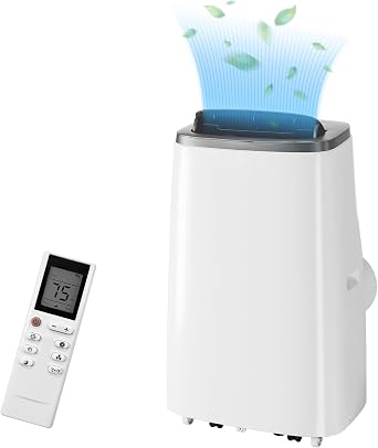 14000Btu Portable Air Conditioners with Remote Control, 4-in-1 Portable AC Unit with Fan & Dehumidifier, Cools Room up to 750 sq.ft, Sleep Mode, 3 Speed, 1-24H Timers