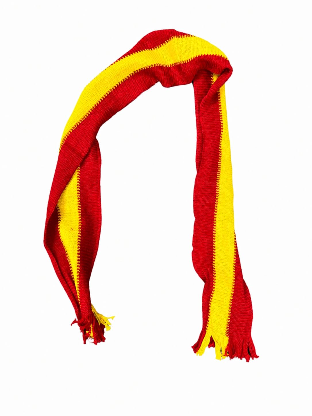 TVK Red and Yellow Striped Knitted Scarf Muffler, Fringed Ends, CM VIJAY Fan Support Accessory-picture-41