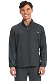 Scrub Jacket Men's Zip Front Jacket with 5 Pockets, Bungee Loop, Rib-Knit Cuffs, Soft 2-Way Stretch Fabric - WW320