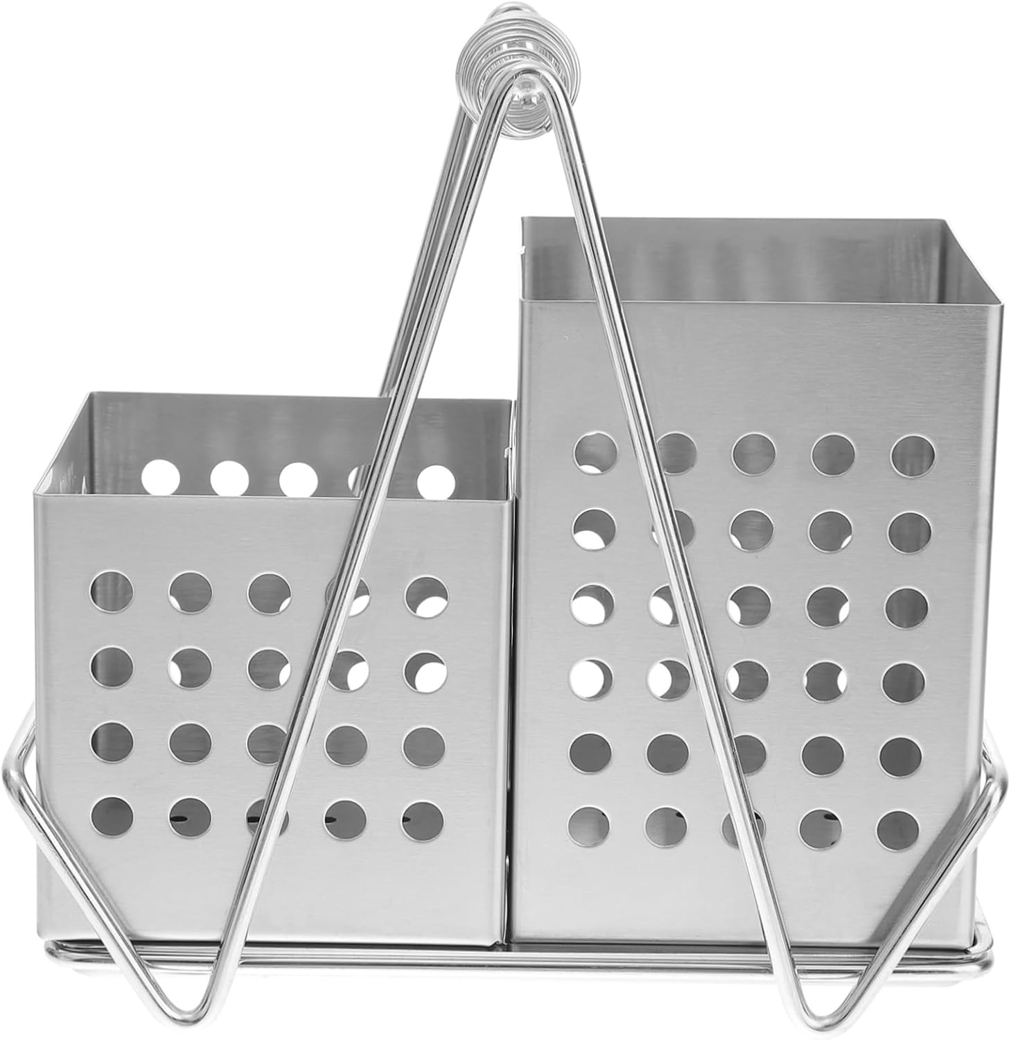 1set Stainless Steel Chopstick Holder Modern Wall-Mounted Draining Container for Utensils Practical Storage for Spoons Forks and Cutlery Space-Saving Design