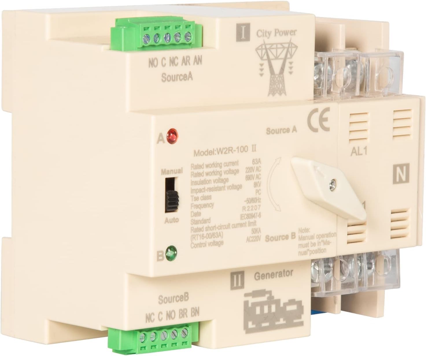 Ailao Dual Power Automatic Transfer Switch PV System Power to City