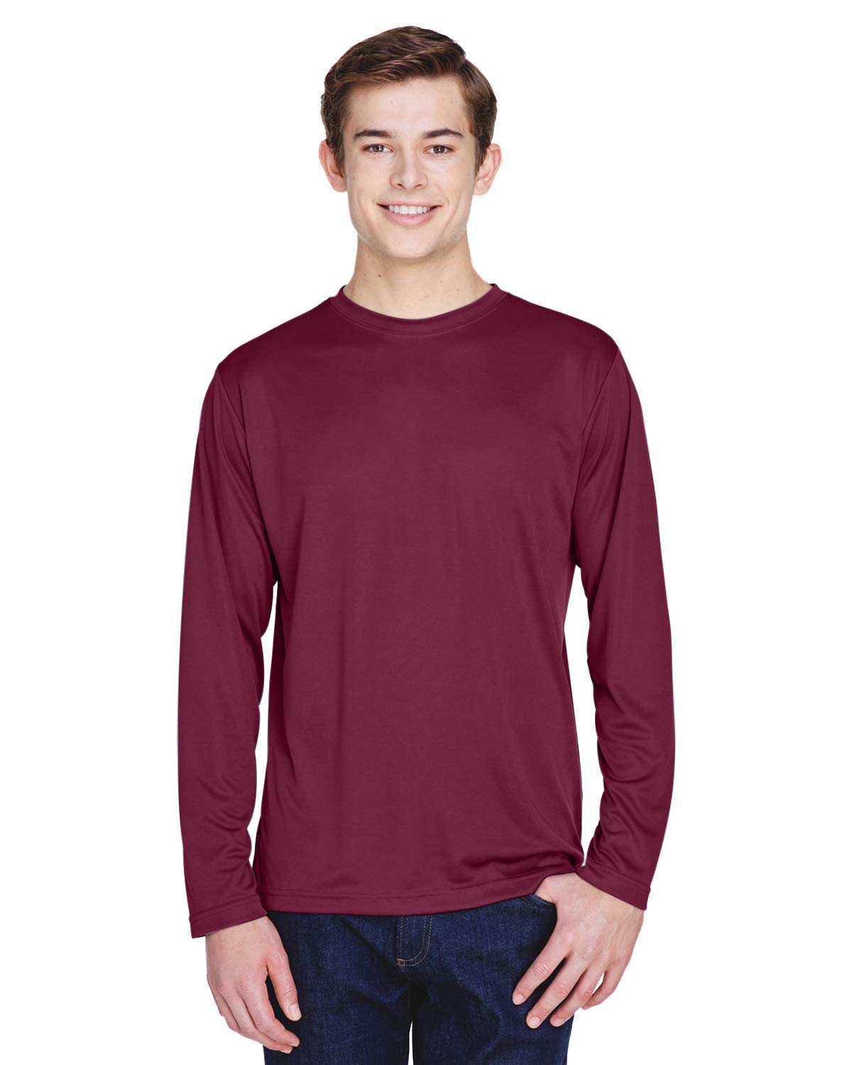 Team 365 Men's Zone Performance Long-Sleeve T-Shirt XS SPORT MAROON
