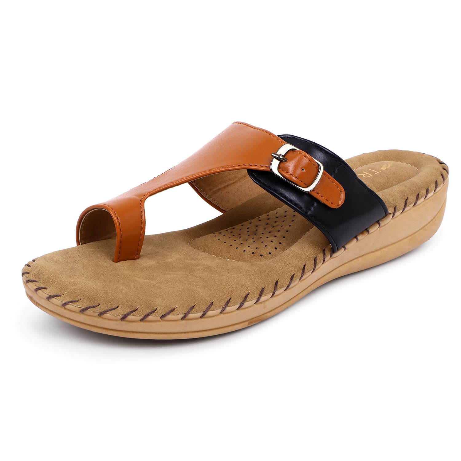 TRASE Extra Soft Slippers for Women | Orthopedic Diabetic Footwear with Cushioned Insole | Lightweight & Comfortable Ladies Chappals with Toe Ring and Adjustable Buckle