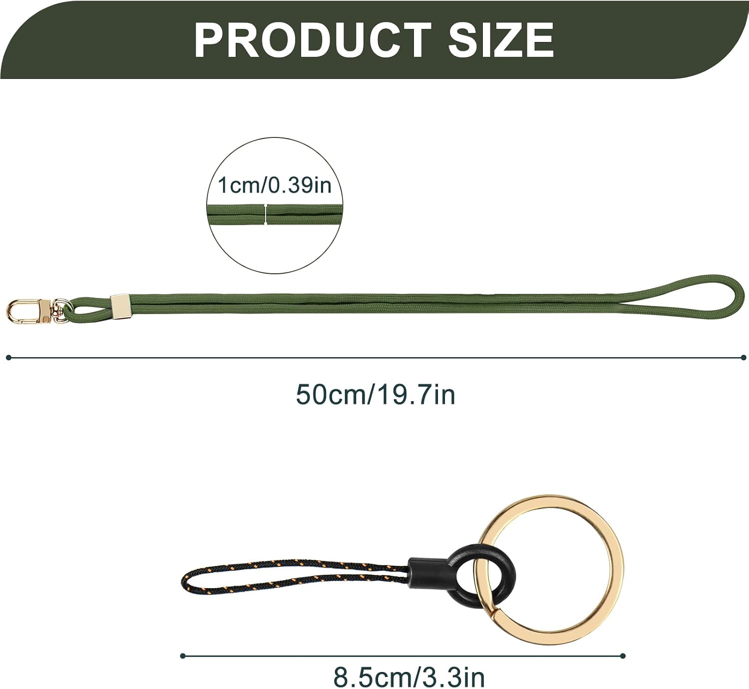Neck Lanyard Strap, Necklet Strap Holder, Men Women Cool Lanyards For Id Badges,Keys,Wallet,Certificates (Dark Olive Green) image 2