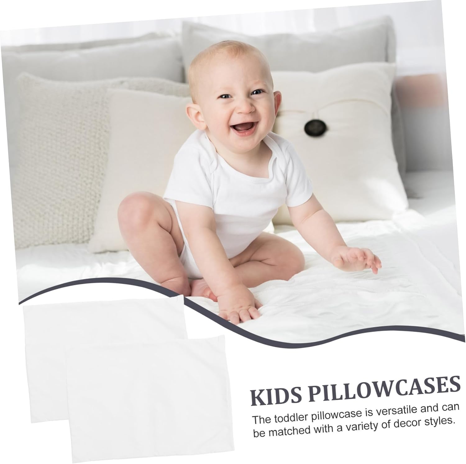 Kids Pillowcases White 2 Pack Polyester Envelope Closure