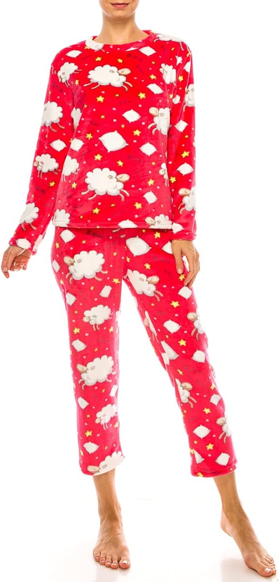 LA12ST Womens Fleece Pajama Set Pullover - Warm Pajamas for Winter - Image 2