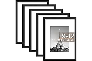 Elegant Display Frames: Set of 5 9x12 Frames for Wall Decor or Picture Gallery