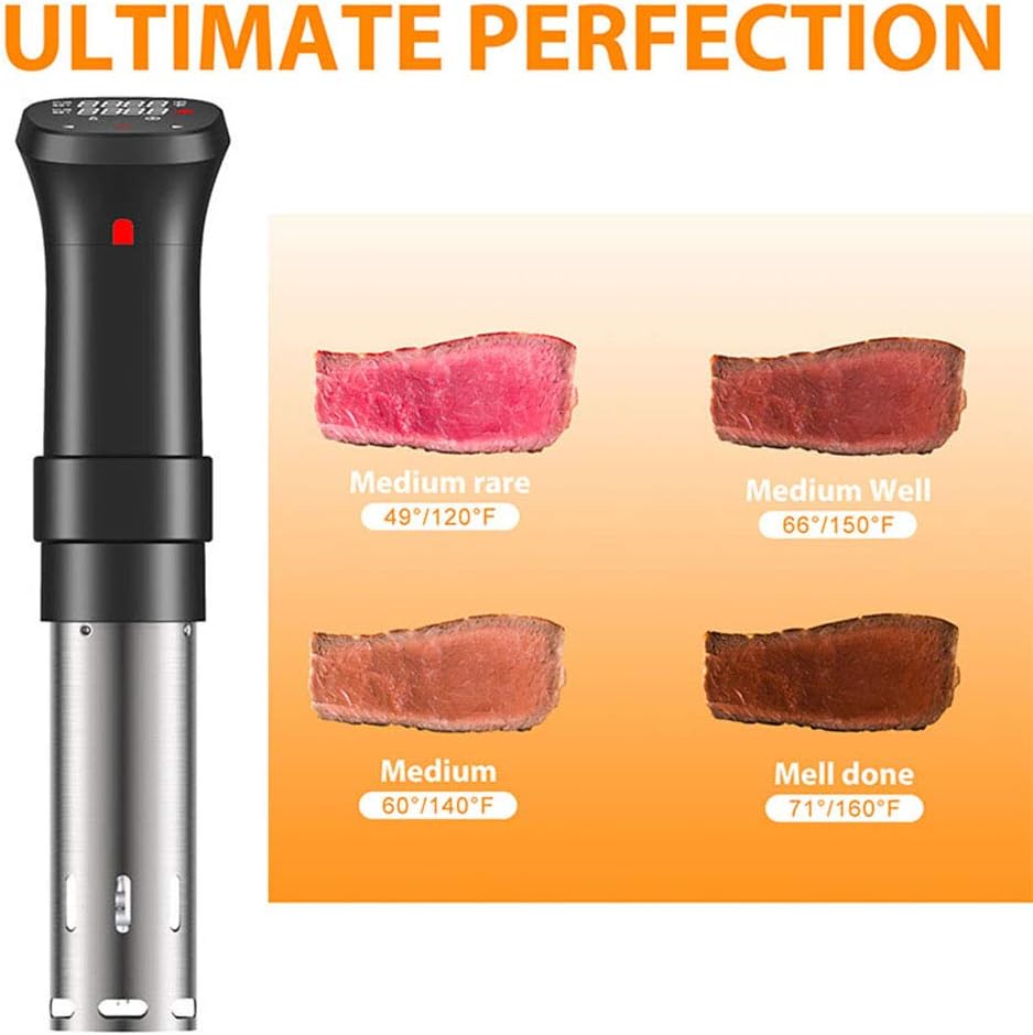 Gaone 1100W Sous Vide Precision Cooker Ipx7 Waterproof LCD Touch Display, Accurate Temperature Digital Timer Thermal Immersion Circulator Precision Slow Cooker Meat,110v