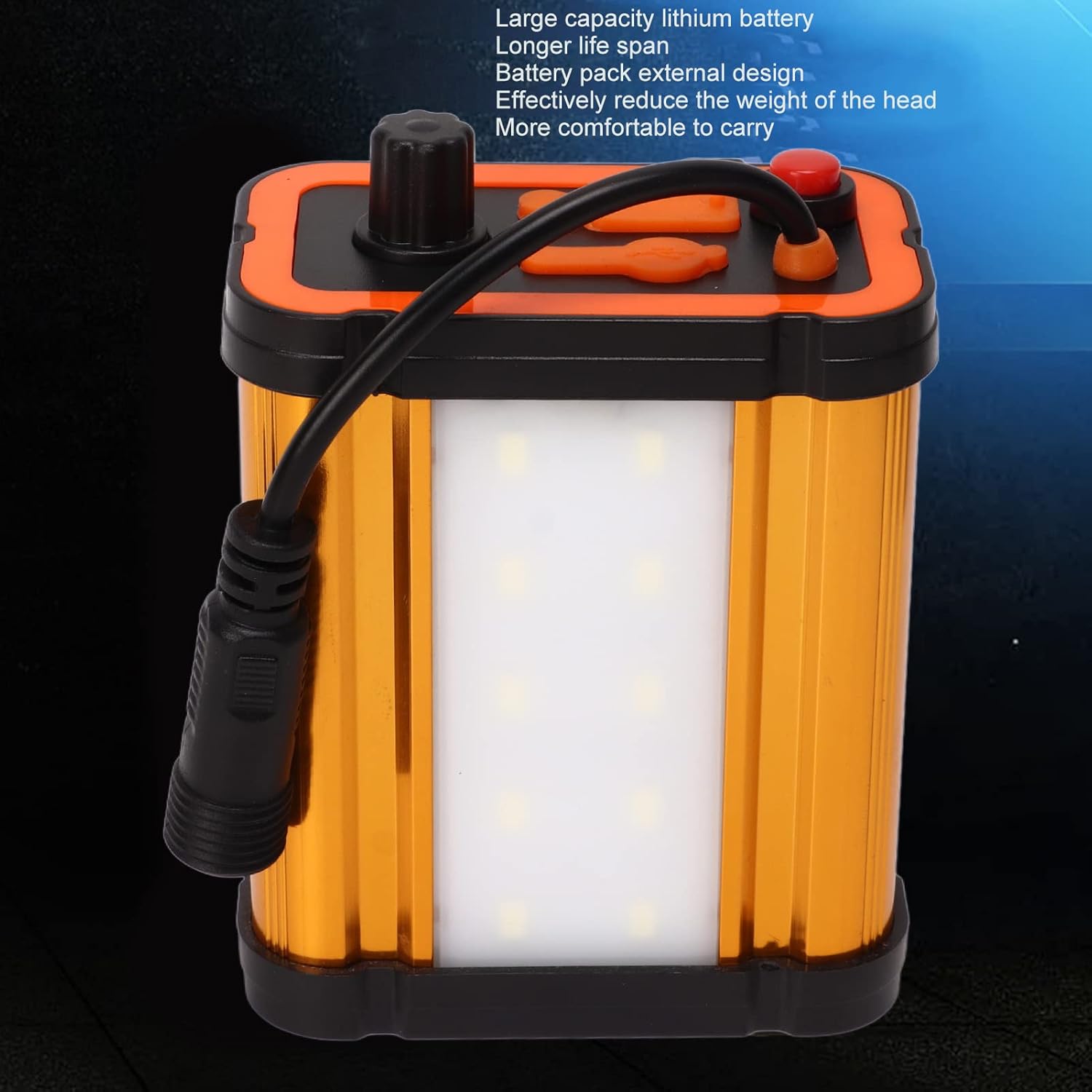 Gavigain Rechargeable Safety Mining Headlight with Sponge Pad, Aluminum Alloy Large Light Cup, LED, USB Output, Long Battery Life, Fast Charging