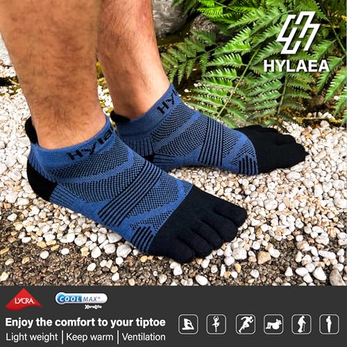 Image of Hylaea No Show Running Athletic Anti-Blister Wicking Coolmax Socks, Seamless Anti-odor