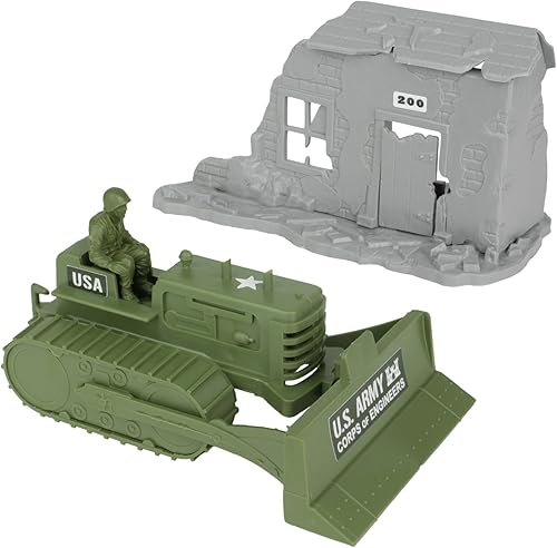 Miniatura 5 de BMC Classic Army Corps of Engineers Bulldozer Building Plastic Army Men Playset