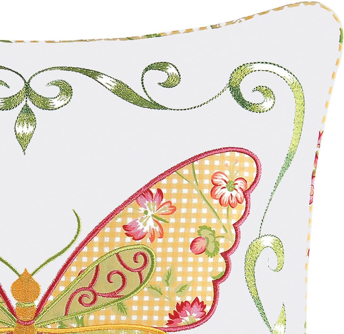 C&F Home Pink Butterfly Applique Pillow 18" x 18" 18" x 18" Multi