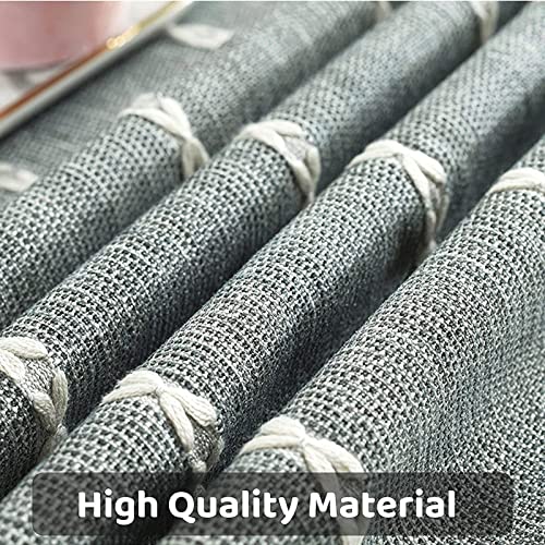 Qiden Nightstand Cover, Rectangle Bedside Tablecloth With Pockets And Tassel, Cotton Linen Waterproof Small Tablecloth Tv Cabinet Washer Dryer Fridge Top Dust Cover-H-16 X 36 Inch #TOP1