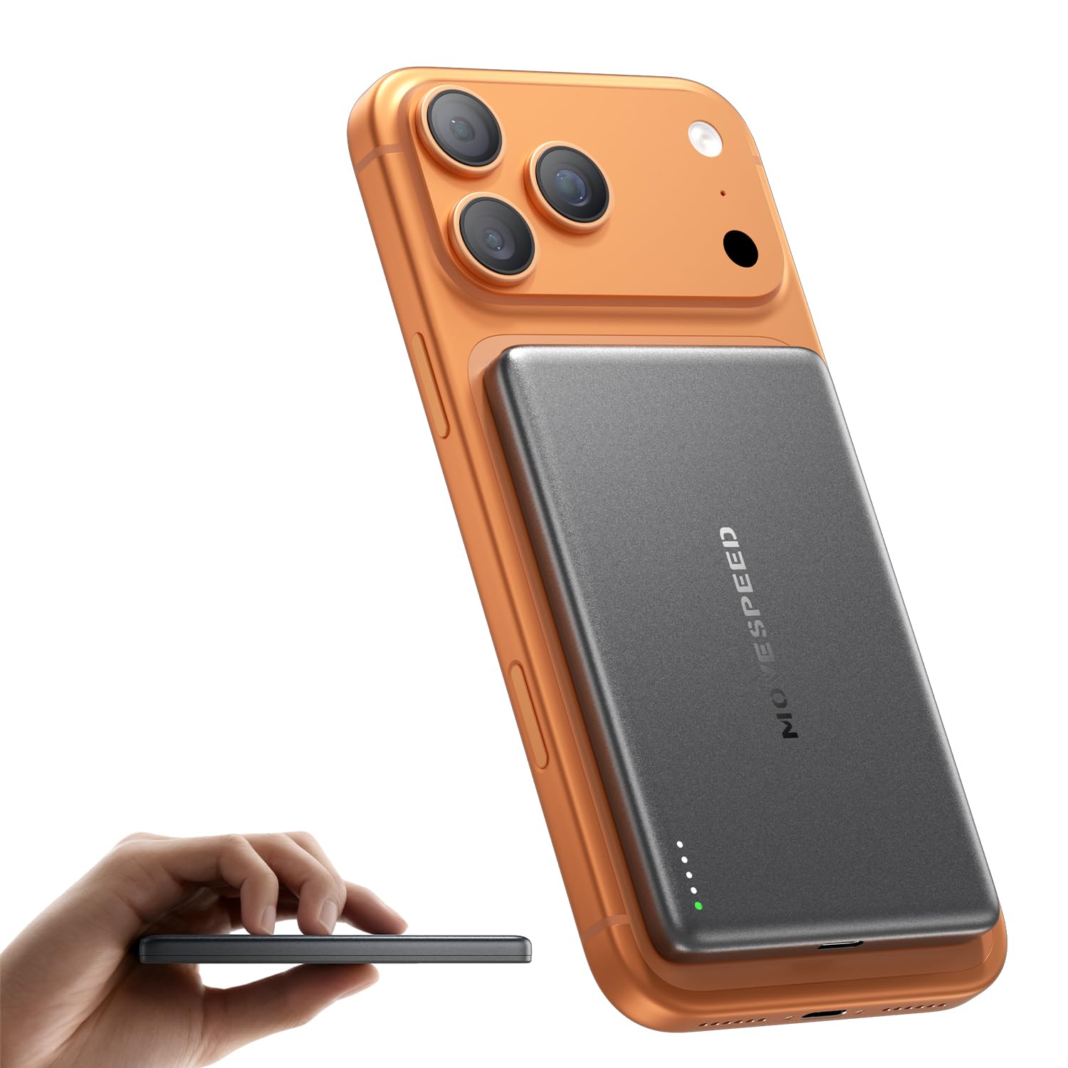 MOVE SPEED Magsafe Power Bank Magsafe Powerbank Slim 5000mAh Magnetische Power Bank USB C 18W Wireless Mini Powerbank Metallgehäuse-Design Kompatibel mit iPhone 17/16/15/14/13/Galaxy(2026 Space Grau)