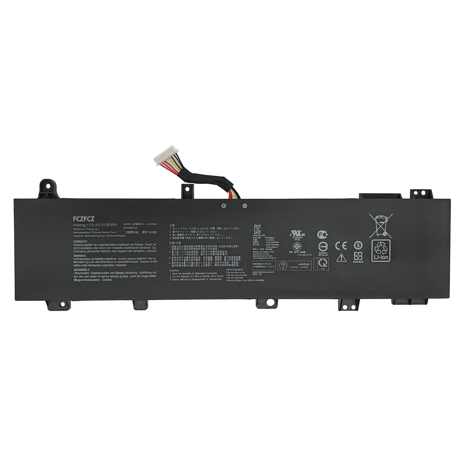 C41N1906-1 Battery 90Wh B0B200-03620000 0B200-03590000 15.4V 4-Cell
