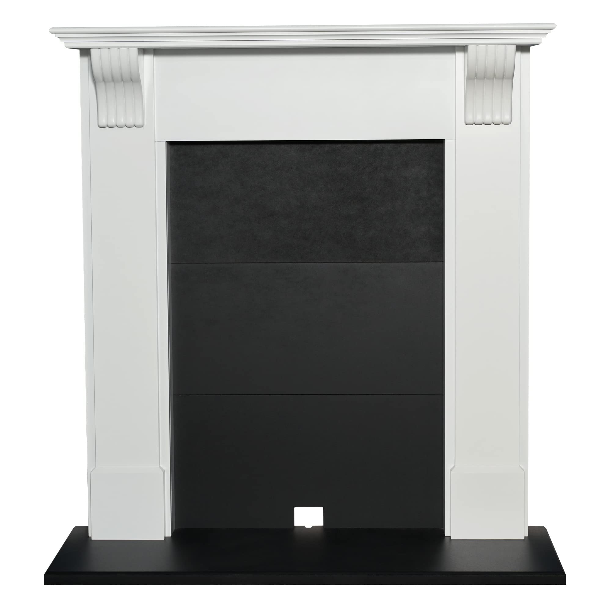 Adam White,Black Harrogate Stove Fireplace In Pure White & Black, 39 Inch
