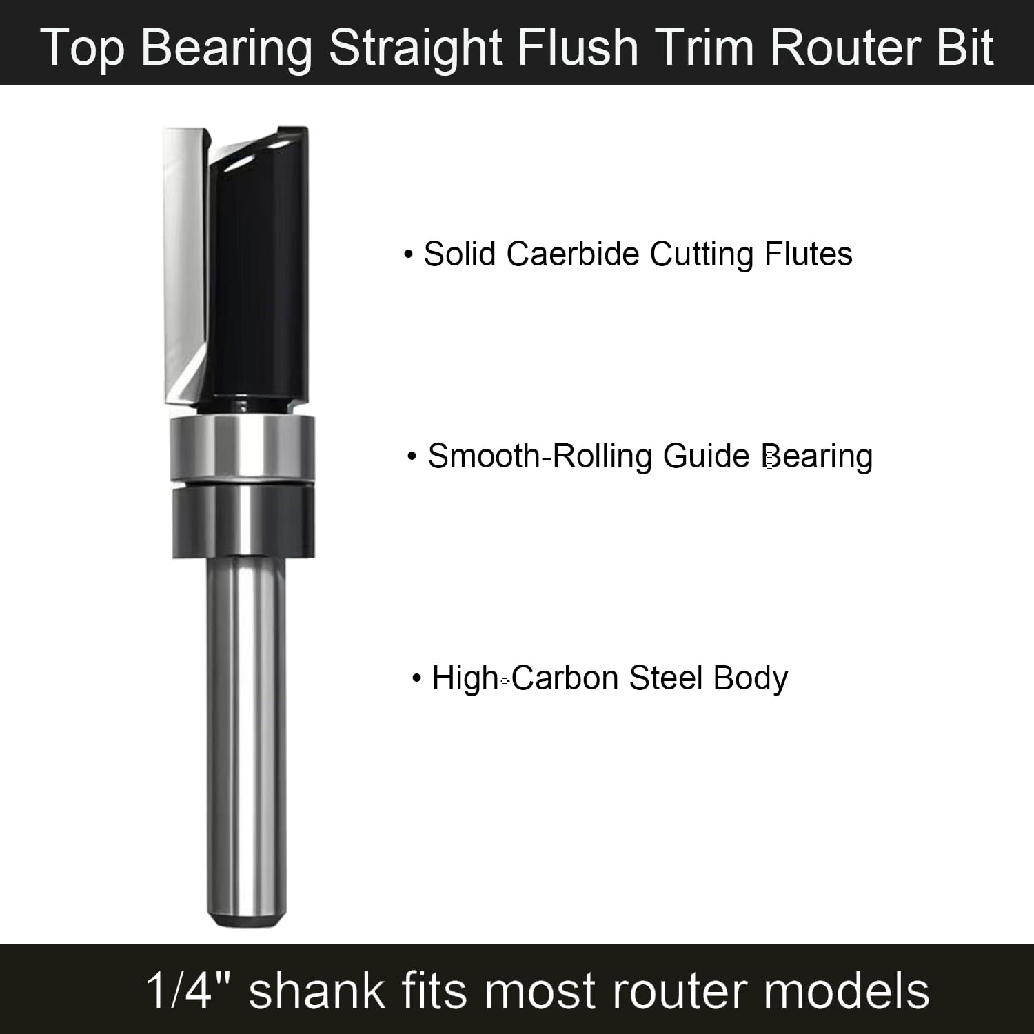 Flush Trim Router Bits - 5 Piece Set -4