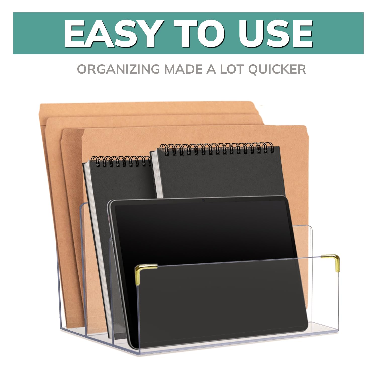 Amazon.com : pbf Acrylic File Holder | Clear File Organizer for